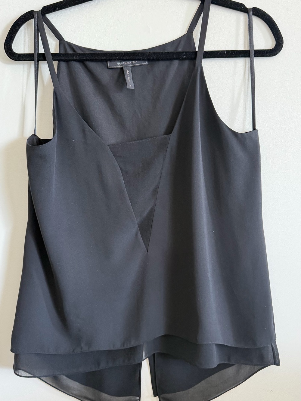 BCBGMaxAzria Black Layered V-Neck Cami